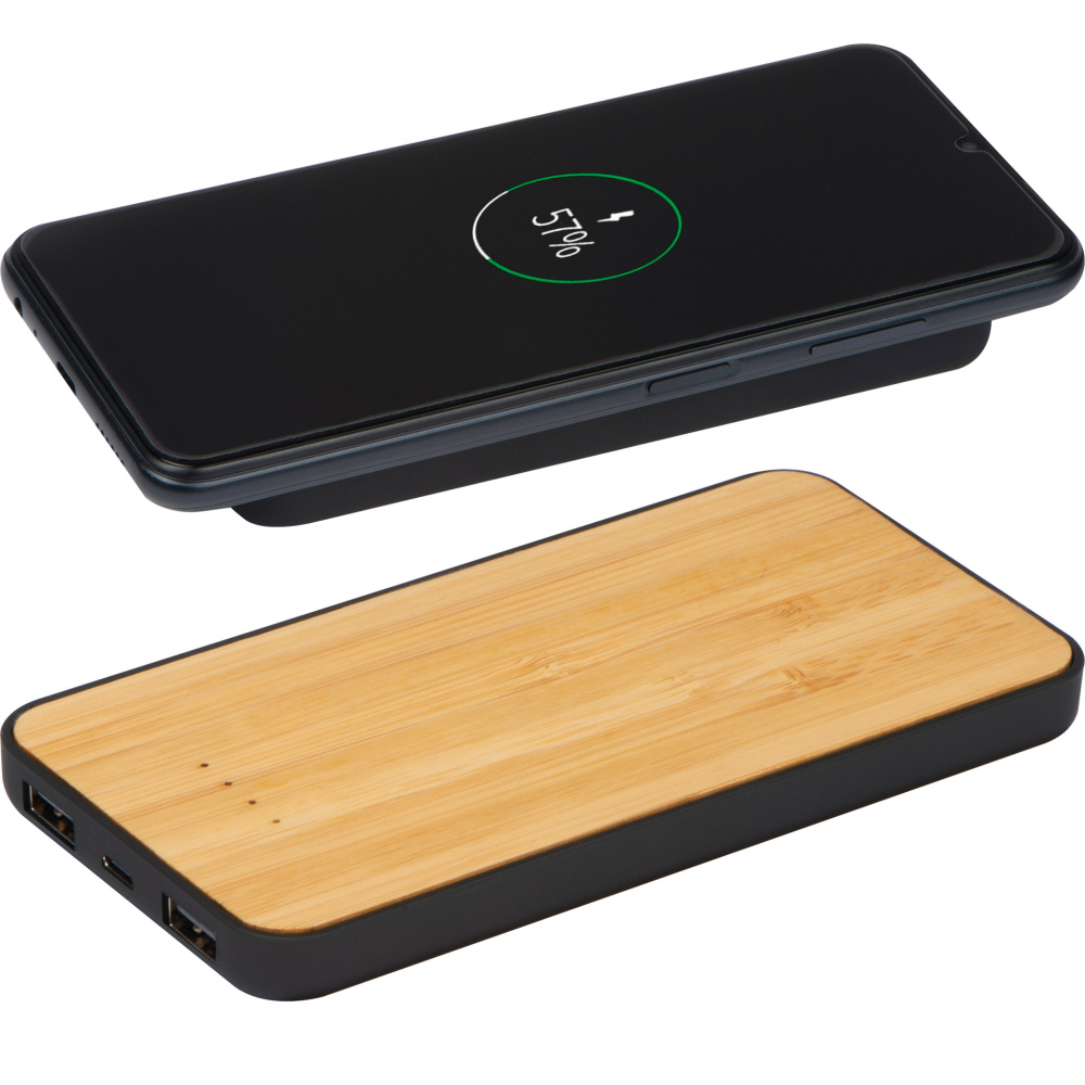 Kabelloses Ladegerät und Powerbank 8000 mAh MILAN, Beige, Farbvariante