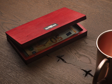 Logotrade Firmengeschenke das Foto: Geldscheinbox aus Holz 1816121