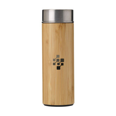 Logotrade Werbeartikel das Foto: Osaka 360 ml Thermoflasche/Thermobecher mit Bambusoberfläche
