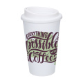 Premium doppelwandiger Kaffeebecher 350 ml, Weiß