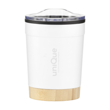 Logotrade Geschäftsgeschenke das Foto: Kobe Bamboo RCS Kaffeetasse aus recyceltem Stahl, 350 ml