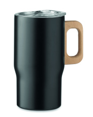 TUMBOO doppelwandiger Becher mit Holzgriff 350 ml