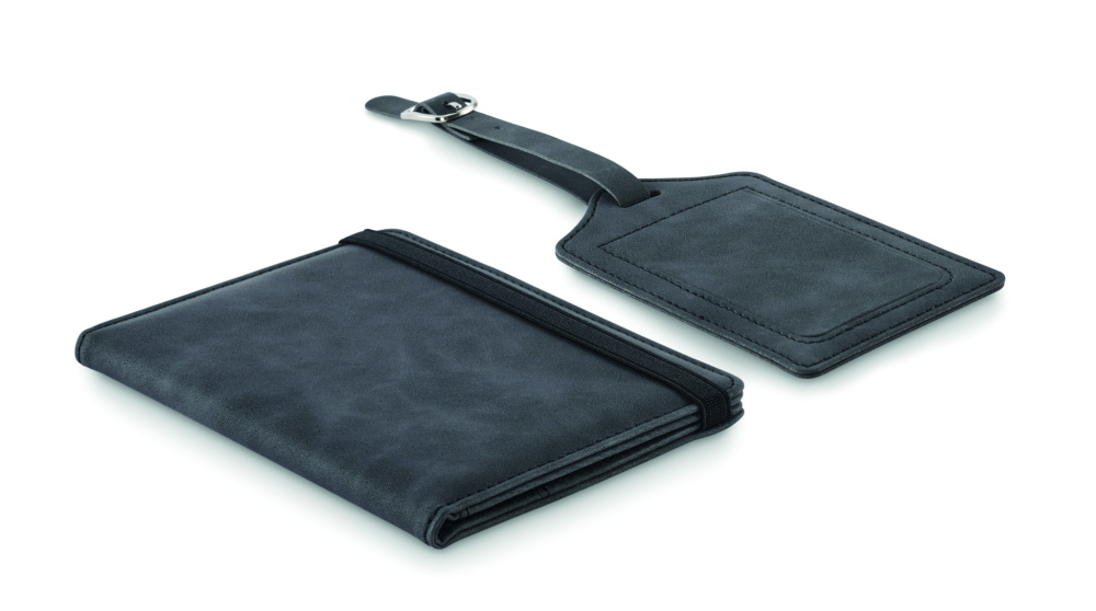 Logotrade Werbegeschenke das Foto: Set Reisepass & Kofferanhänger