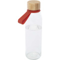 Porto 500 ml Glas-Flasche mit Silikongriff und Bambusdeckel, Ziegel