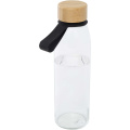 Porto 500 ml Glas-Flasche mit Silikongriff und Bambusdeckel, Tiefschwarz