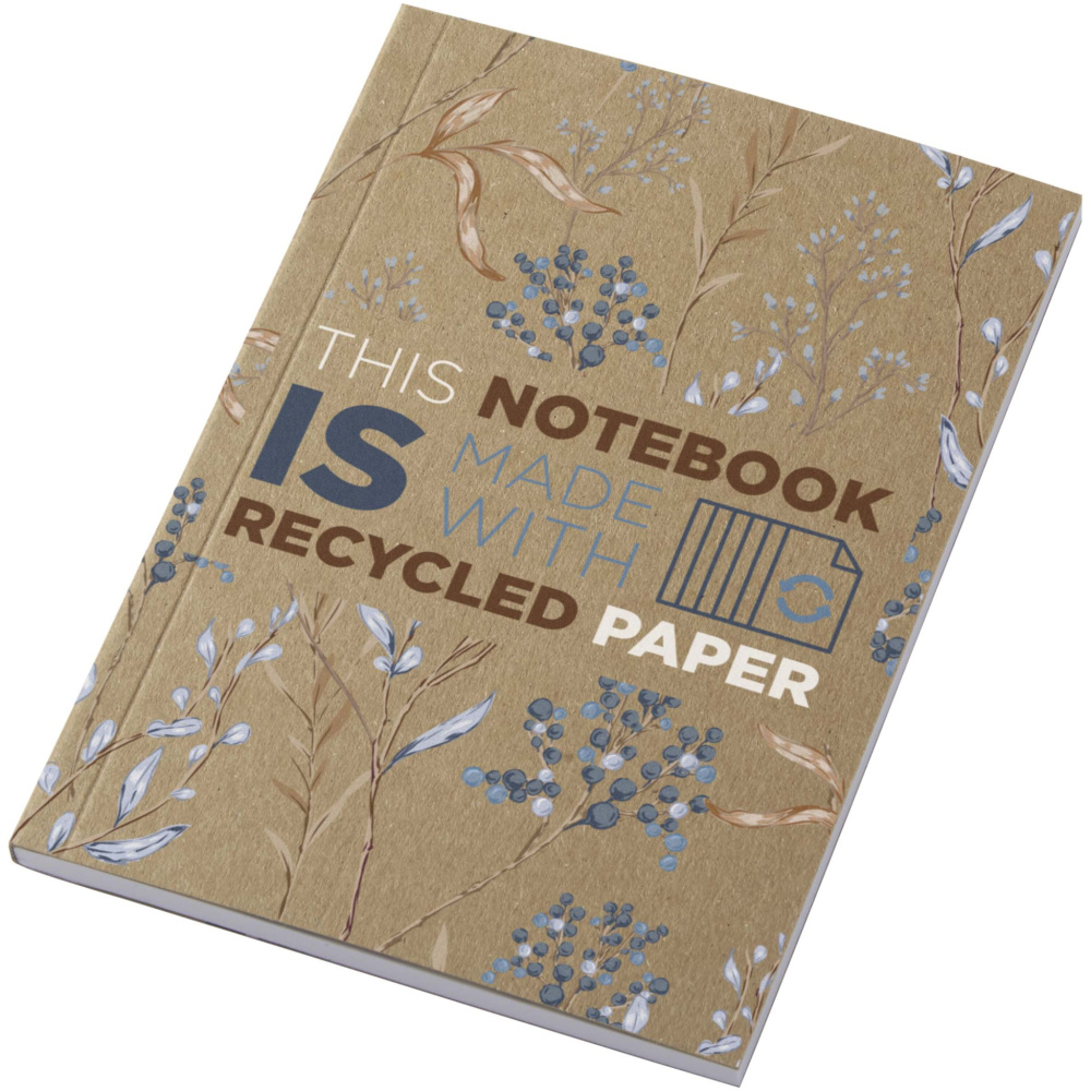 Logotrade Geschäftsgeschenke das Foto: Novella Austen A6 Softcover Notizbuch aus recyceltem Kraftpapier – 50 Blatt