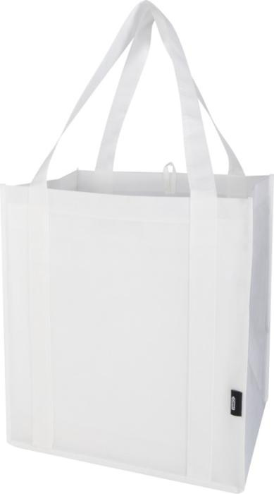 Logotrade Werbegeschenke das Foto: Liberty Tragetasche mit hartem Boden aus recyceltem GRS Non Woven 6 L
