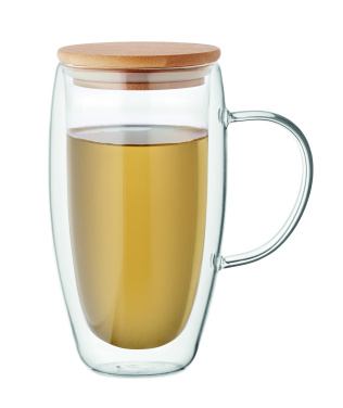Logotrade Werbeartikel das Foto: Doppelwandiger Glasbecher 450ml