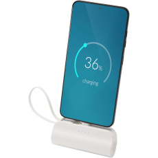Alnair 10 W 5000 mAh Typ C Powerbank aus recyceltem Kunststoff mit integriertem Klappständer und 2 in 1 Kabel