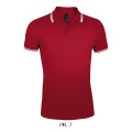 PASADENA Herren Polo 200g, Rot/Weiß