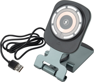 Logotrade Werbeartikel das Foto: Handyhalterung mit kabellosem Ladegerät