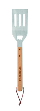 Logotrade Logogeschenke das Foto: Grill-Spachtel mit Buchenholz