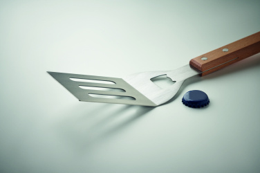 Logotrade werbemittel das Foto: Grill-Spachtel mit Buchenholz