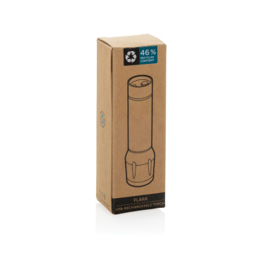 Logotrade Geschäftsgeschenke das Foto: Flara USB-aufladbare Taschenlampe aus RCS recyceltem ABS