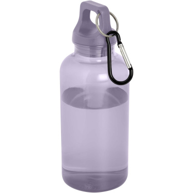 Logotrade Geschäftsgeschenke das Foto: Oregon 400 ml RCS-zertifizierte Trinkflasche aus recyceltem Kunststoff mit Karabiner 