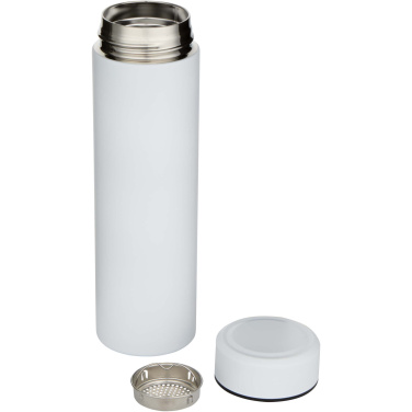 Logotrade Werbegeschenke das Foto: Taylor 450 ml Doppelwand Isolierflasche aus Edelstahl mit Teesieb