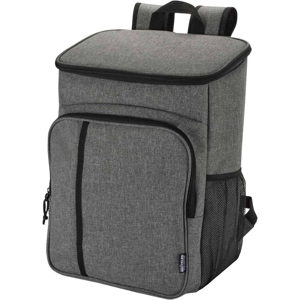 Logotrade Logogeschenke das Foto: Tundra GRS recycelter Picknickkühlrucksack mit Besteckset 20L