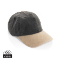 BEAU AWARE™ Two-Tone 6-Panel-Cap aus washed Cotton-Twill, Schwarz
