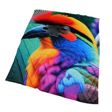 Logotrade Logogeschenke das Foto: Plüsch-Mikrofaserdecke mit Sublimationsdruck 145x160 cm mit Logo