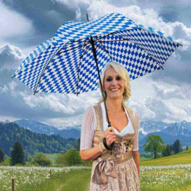 Logotrade Geschäftsgeschenke das Foto: FARE AC-Stockschirm mit Rundhakengriff 100 cm mit Logo