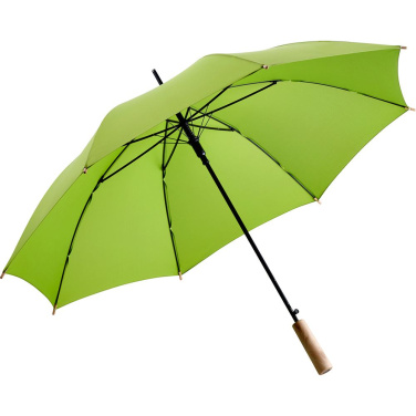 Logotrade Firmengeschenke das Foto: FARE ÖkoBrella AC-Stockschirm mit rPET-Bezug und Holzgriff mit Logo