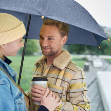 Logotrade Werbegeschenke das Foto: FARE ÖkoBrella AC-Stockschirm mit rPET-Bezug und Holzgriff mit Logo