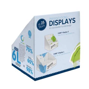 Logotrade Firmengeschenke das Foto: FARE® Taschenschirm-Display S, 4×3, waterSAVE®