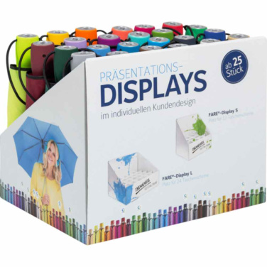 Logotrade Logogeschenke das Foto: FARE® Taschenschirm-Display L, 6×4 + 24 Minischirme