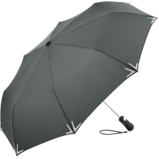 FARE Safebrella® AC-Taschenschirm mit LED-Licht und Reflektoren mit Logo