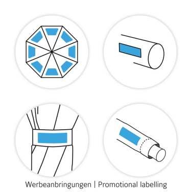 Logotrade Firmengeschenke das Foto: FARE Safebrella® AC-Taschenschirm mit LED-Licht und Reflektoren mit Logo