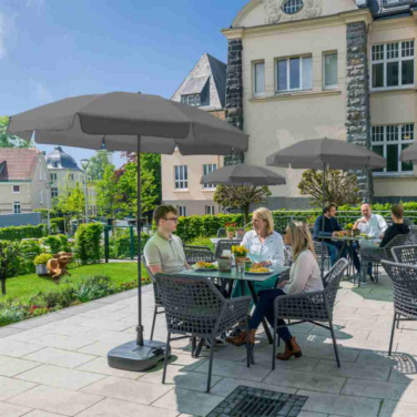 Logotrade Werbeartikel das Foto: FARE® Sonnenschirm Parasol M mit Volant, Ø 180 cm mit Logo