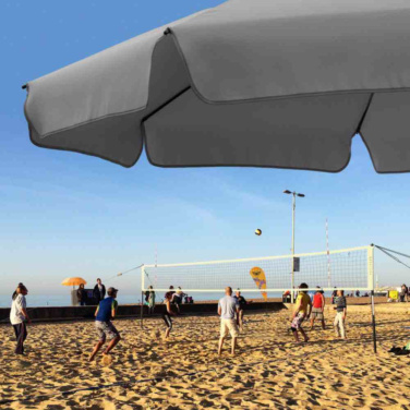 Logotrade Geschäftsgeschenke das Foto: FARE® Sonnenschirm Parasol M mit Volant, Ø 180 cm mit Logo