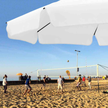 Logotrade Werbeartikel das Foto: FARE® Sonnenschirm Parasol M mit Volant, Ø 180 cm mit Logo