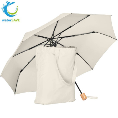 Logotrade Geschäftsgeschenke das Foto: FARE® ÖkoBrella Shopping Taschenschirm mit Einkaufstaschen-Hülle mit Logo