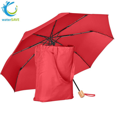 Logotrade Logogeschenke das Foto: FARE® ÖkoBrella Shopping Taschenschirm mit Einkaufstaschen-Hülle mit Logo