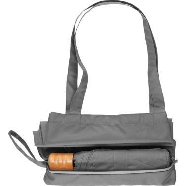 Logotrade Firmengeschenke das Foto: FARE® ÖkoBrella Shopping Taschenschirm mit Einkaufstaschen-Hülle mit Logo