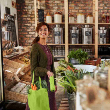 Logotrade Werbegeschenke das Foto: FARE® ÖkoBrella Shopping Taschenschirm mit Einkaufstaschen-Hülle mit Logo