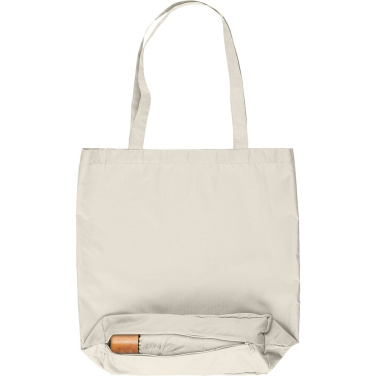 Logotrade werbemittel das Foto: FARE® ÖkoBrella Shopping Taschenschirm mit Einkaufstaschen-Hülle mit Logo
