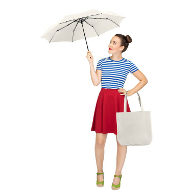 Logotrade Geschäftsgeschenke das Foto: FARE® ÖkoBrella Shopping Taschenschirm mit Einkaufstaschen-Hülle mit Logo