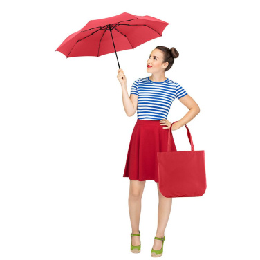 Logotrade Werbegeschenke das Foto: FARE® ÖkoBrella Shopping Taschenschirm mit Einkaufstaschen-Hülle mit Logo