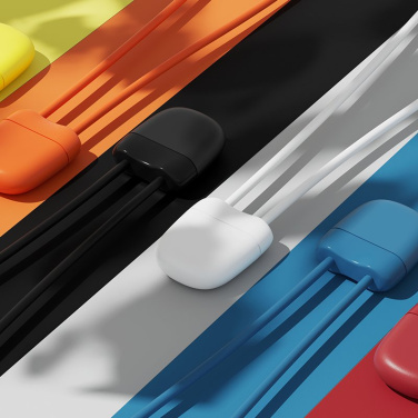 Xoopar ICE-C Kabel in Gelb, Orange, Schwarz, Weiß, Blau und Rot auf farbigen Streifen