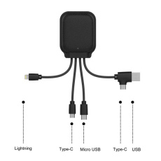 Xoopar INÉ Gamma 3000 mAh Powerbank-Multikabel mit NFC und Logo