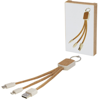 Bates 3-in-1-Ladekabel aus Weizenstroh und Kork – in der Verpackung