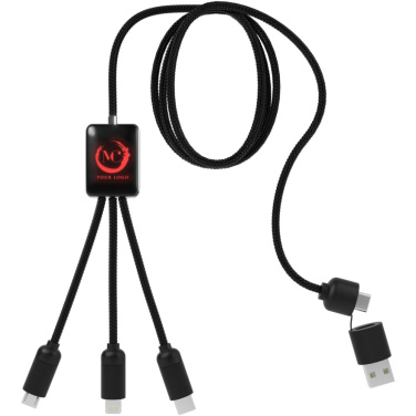 SCX.design C28 langes 5-in-1-Ladekabel mit Leuchtlogo mit Logo – Druckbeispiel