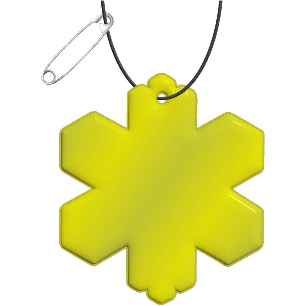 RFX™ H-10 Reflektierender PVC-Anhänger Schneeflocke, Neongelb, Produktbild