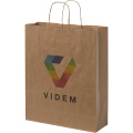 Kraftpapiertasche 80-90 g/m² mit gedrehten Griffen – 32 × 12 × 40 cm, Kraftbraun
