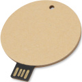 USB-Stick 2.0 rund aus recyceltem Papier, Kraftbraun