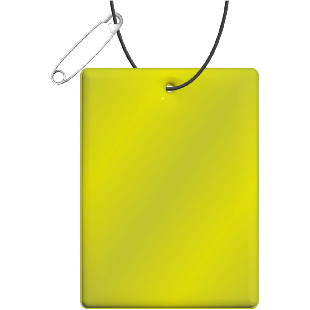 RFX™ H-12 rechteckiger reflektierender TPU-Anhänger groß, Neongelb, Produktbild