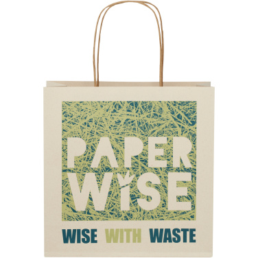 Papiertüte 150 g/m² aus landwirtschaftlichen Reststoffen mit gedrehten Griffen – 24 × 9 × 24 cm, Produktbild