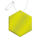 RFX™ H-12 sechseckiger, leichter, reflektierender PVC-Anhänger, Neongelb